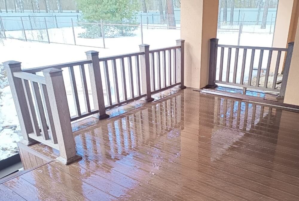 Столб ограждения Экодэк Спирит 120х120 мм, цвет Каштан фото 4