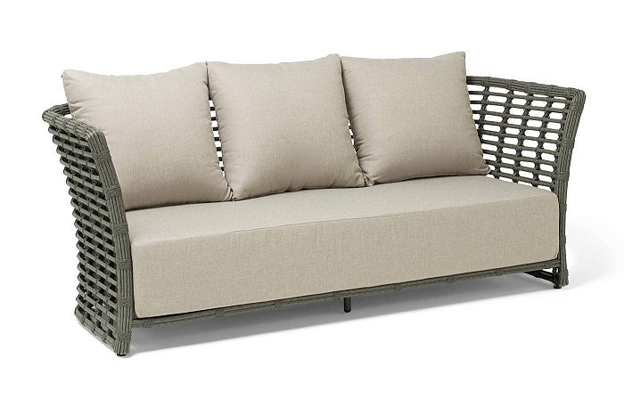 Диван Валенсия 4SIS из искусственного ротанга трехместный, цвет серый фото 2