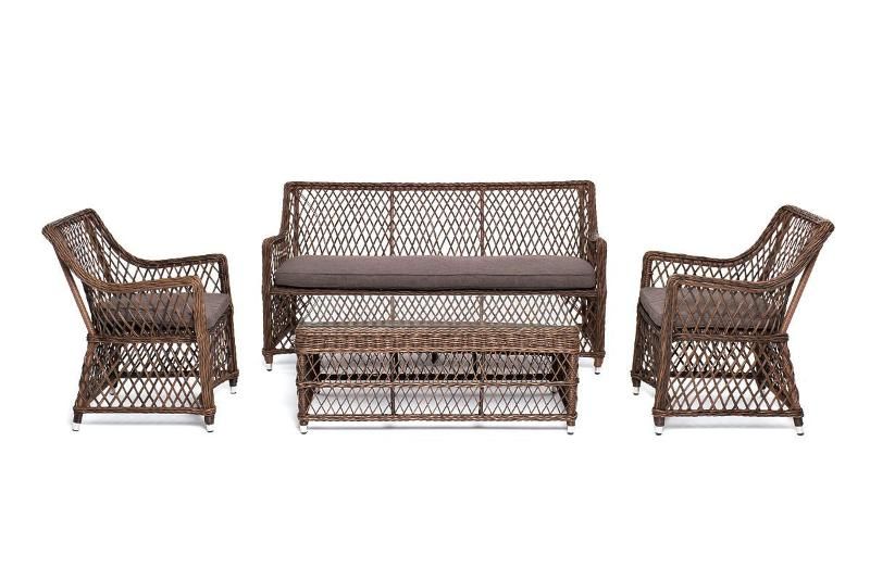 Лаунж-зона Асти 4SIS из искусственного ротанга, цвет коричневый 4 персоны фото 3