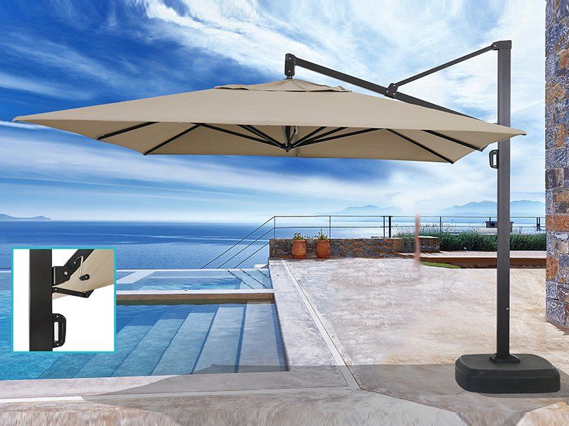 Садовый зонт Varallo Brafritid антрацит/бежевый, алюминий фото 9