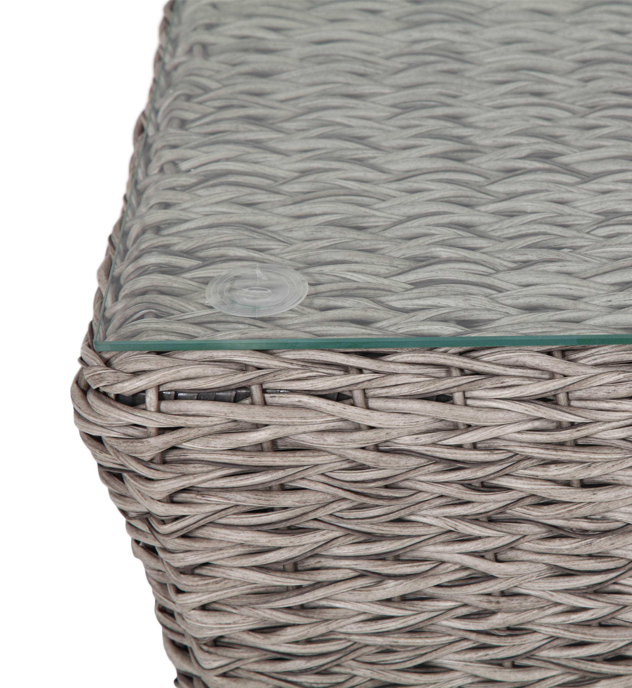 Капучино журнальный столик из искусственного ротанга (гиацинт), цвет cерый фото 4