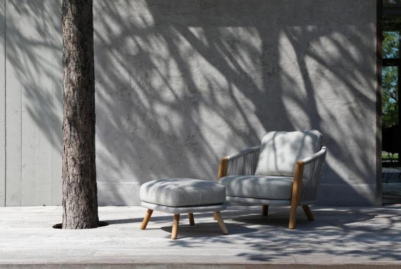 Комплект лаунж мебели Avesta Brafritid стол тик, серый/песочный, тик/алюминий/веревка фото 7