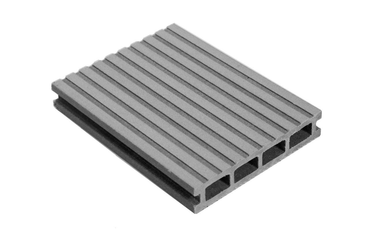 Террасная доска MasterDeck Classic 140мм*26мм узкий + широкий вельвет, цвет Серый фото 1
