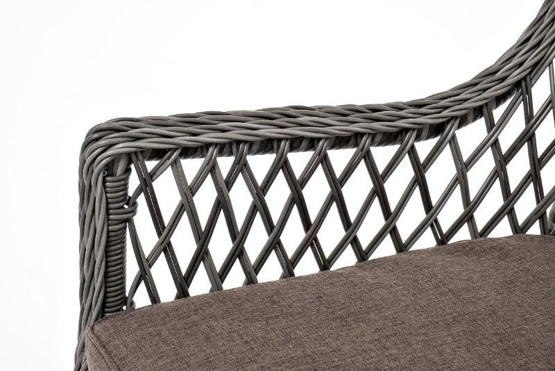 Обеденная группа Эспрессо-80 L 4SIS из искусственного ротанга, цвет графит фото 3