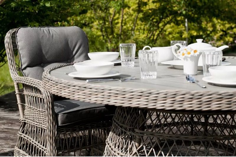 Кресло Цесена 4SIS из искусственного ротанга, цвет серо-соломенный фото 3