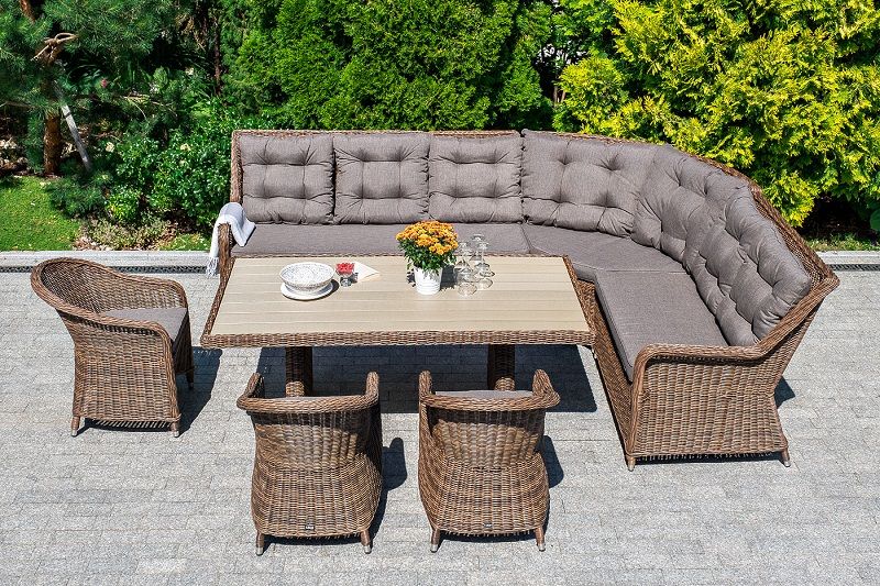 Левый модуль дивана Бергамо 4SIS из искусственного ротанга, цвет коричневый фото 6