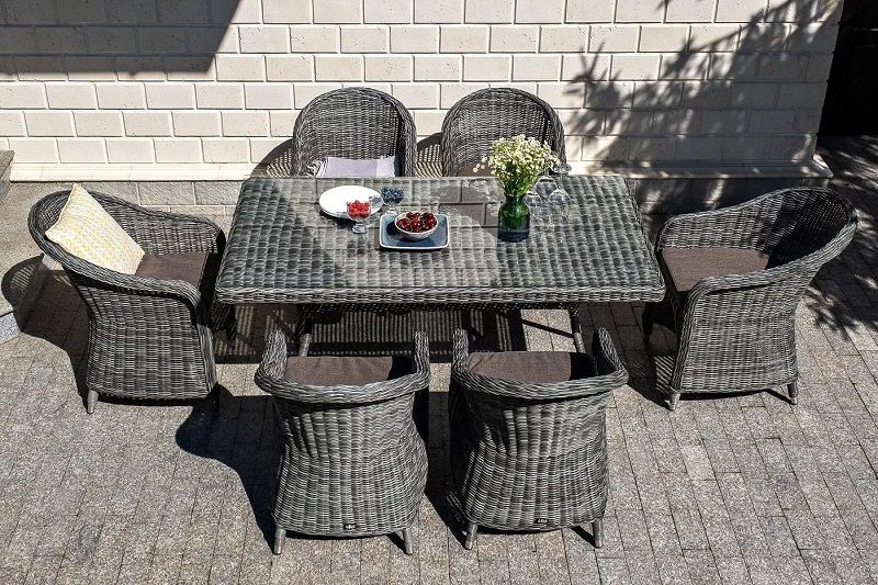 Обеденная группа Эспрессо 4SIS из искусственного ротанга, цвет графит фото 6