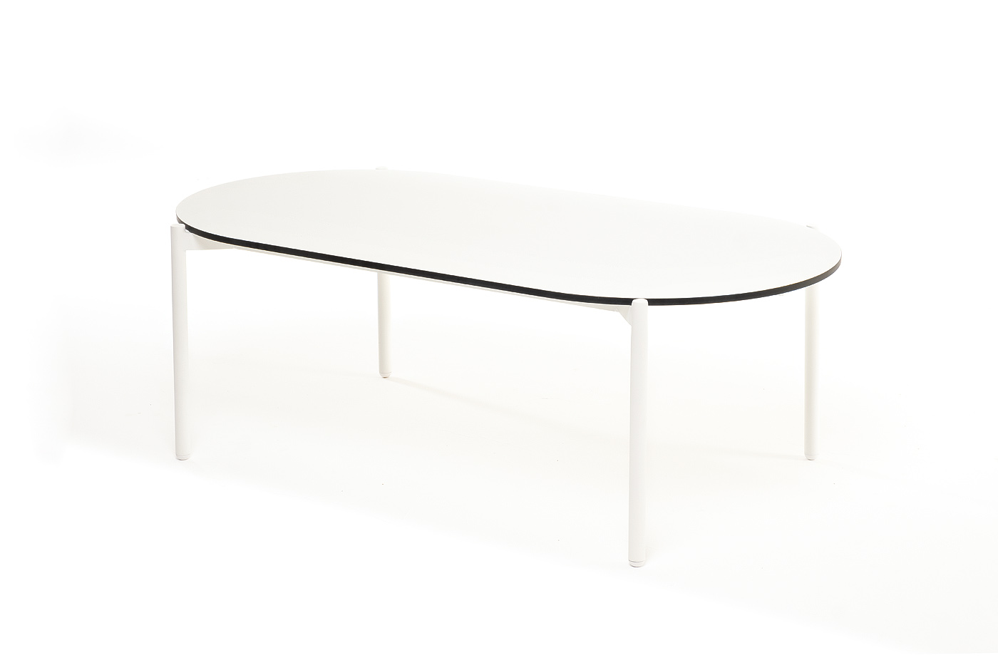 Диего журнальный стол из HPL 120х60 H40, каркас белый муар, цвет молочный фото 3