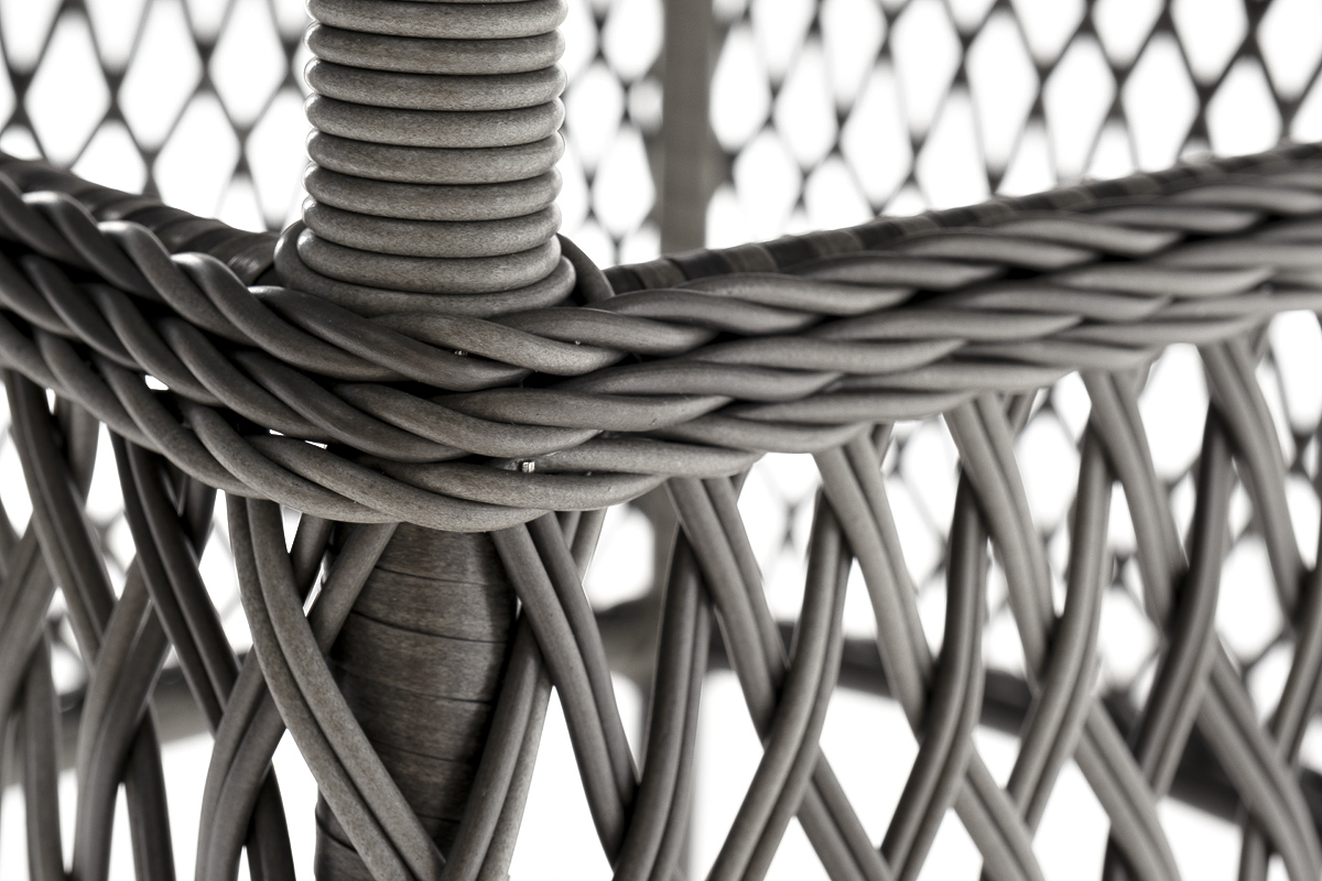 Эспрессо плетеный круглый стол, диаметр 118 см, цвет графит фото 4