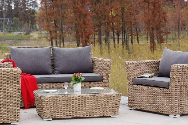 Лаунж-зона Капучино Сингл 4SIS из искусственного ротанга, цвет соломенный фото 5