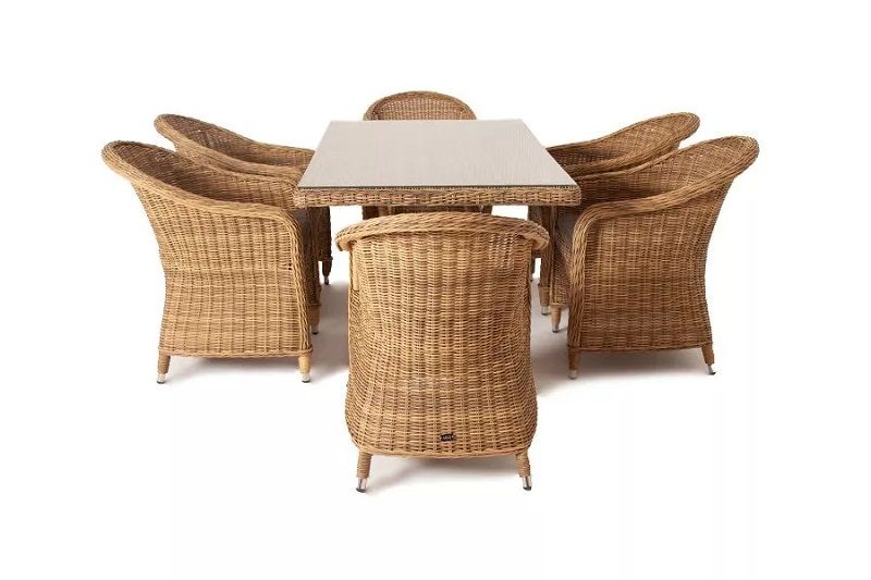 Обеденная группа Эспрессо 4SIS из искусственного ротанга, цвет соломенный фото 3