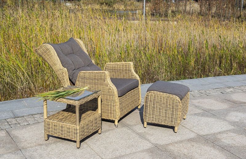 Столик кофейный Форио 4SIS из искусственного ротанга, цвет соломенный фото 6