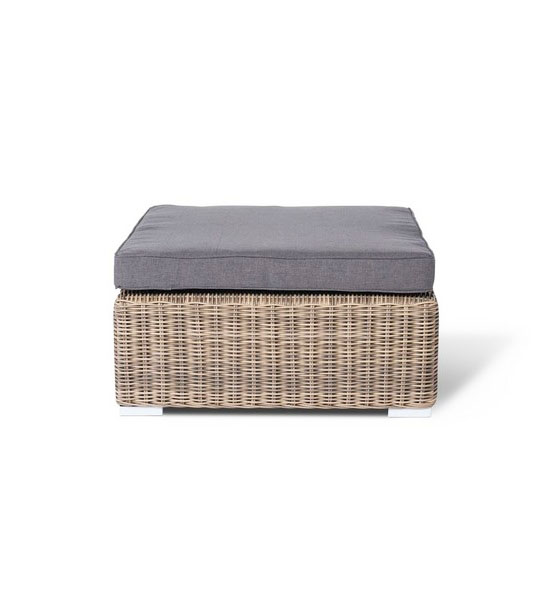 Лунго плетеная оттоманка с подушкой, цвет соломенный фото 2