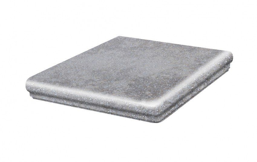 Клинкерная угловая ступень флорентинер Stroeher Keraplatte Roccia 840 grigio, 345x345x12 мм фото 1