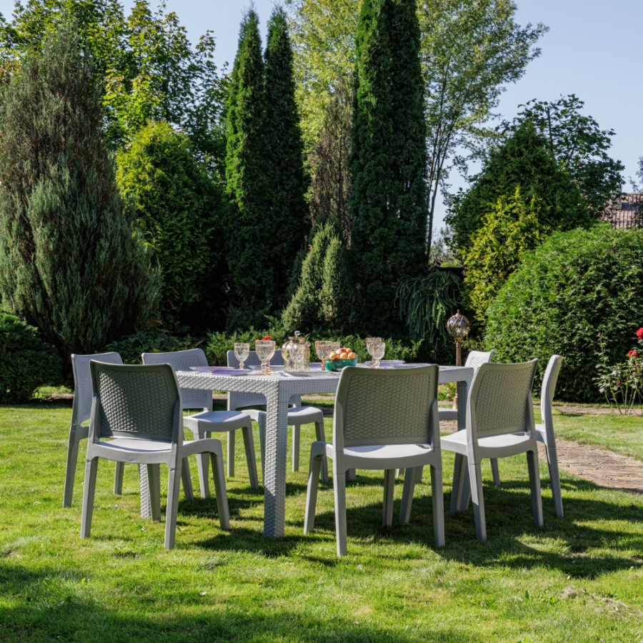 Обеденный комплект July L Royal Family из пластика, цвет светло-серый фото 2