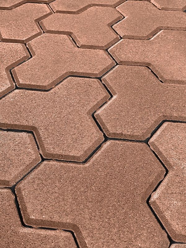 Тротуарная плитка Koldiz Трилистник 100 мм Моно Бордовый фото 1