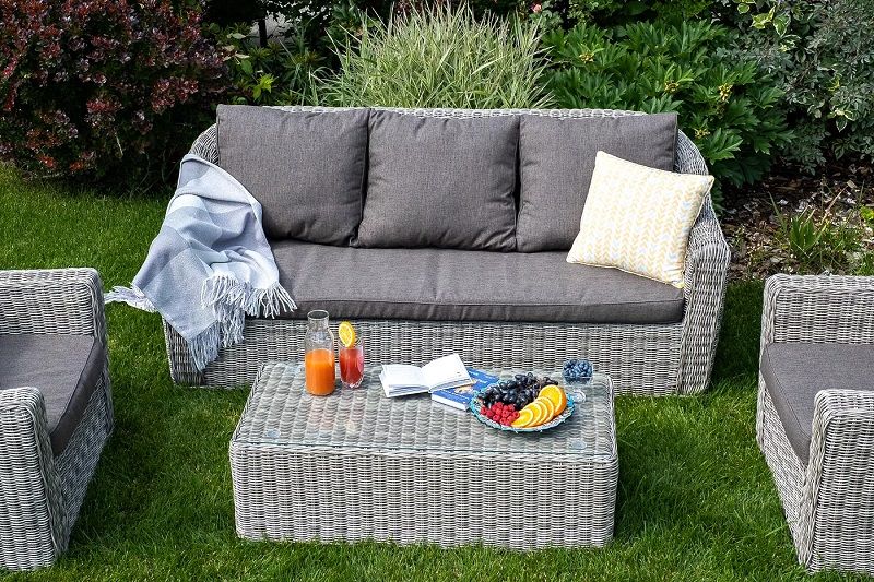 Диван трехместный Фабриция 4SIS из искусственного ротанга, цвет серый фото 5