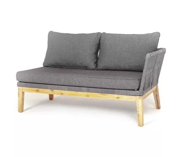 Модуль диванный боковой левый Барселона 4SIS из роупа (веревки), цвет серый фото 1