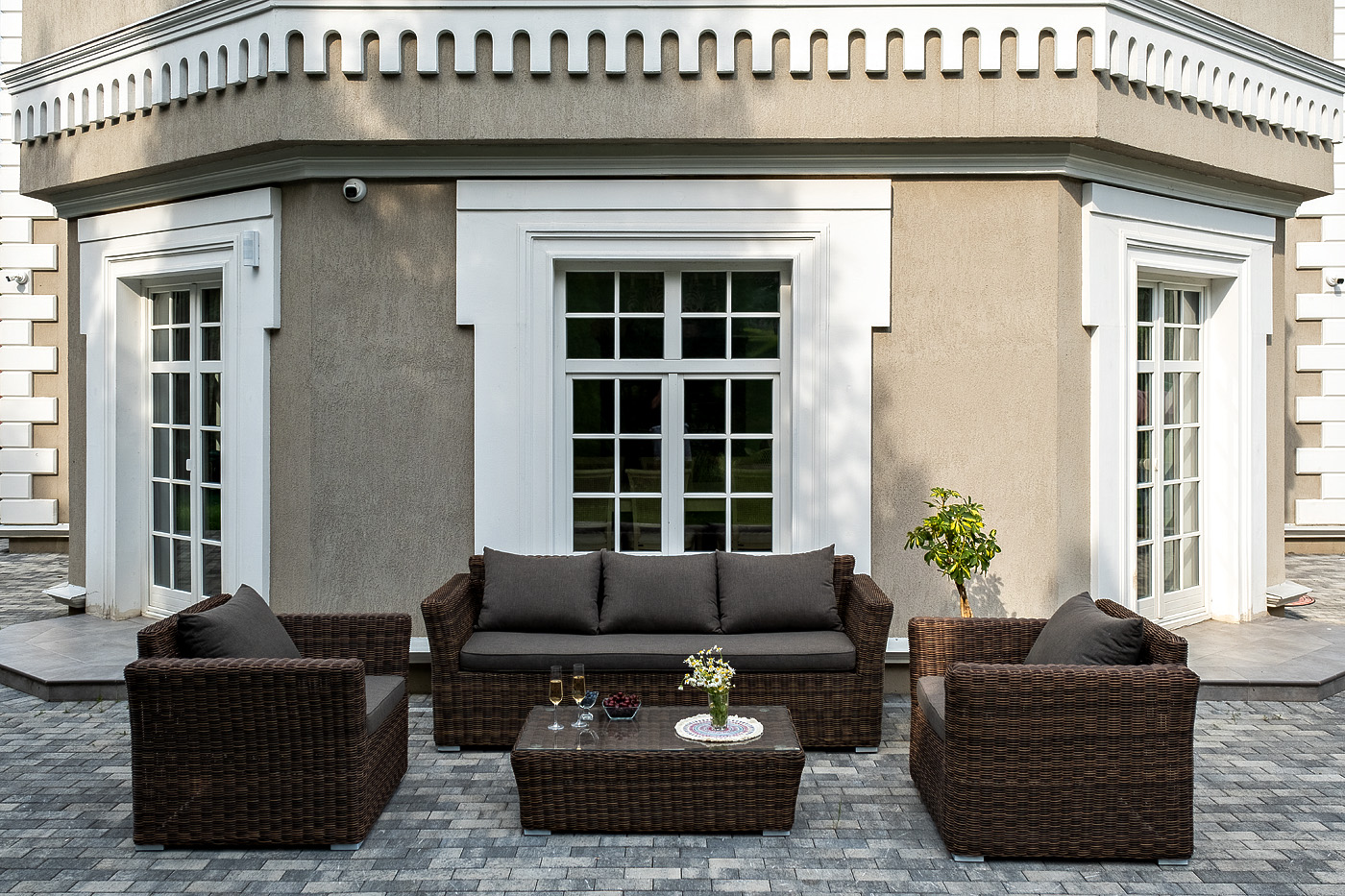 Капучино лаунж-зона из искусственного ротанга, цвет коричневый фото 2