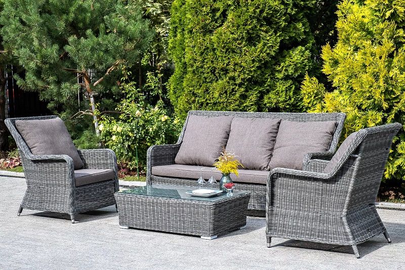 Диван трехместный Гляссе 4SIS из искусственного ротанга, цвет графит фото 6