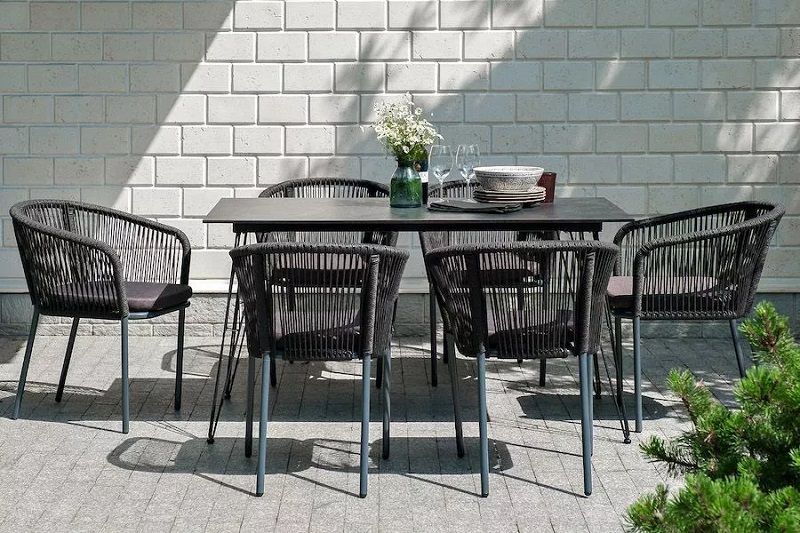 Обеденная группа Милан 4SIS из роупа (веревки), цвет темный фото 2