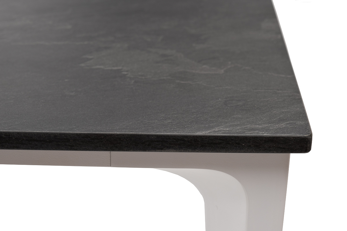 Малага обеденный стол из HPL 90х90см, цвет серый гранит, каркас белый фото 5