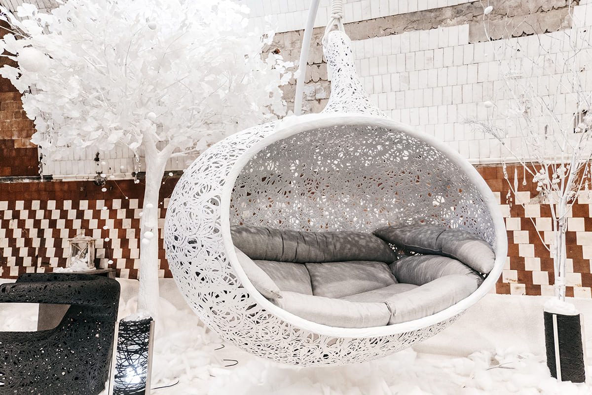 Подвесное кресло Vitgarden Bios Hide Biancoиз базальта, цвет белый фото 1