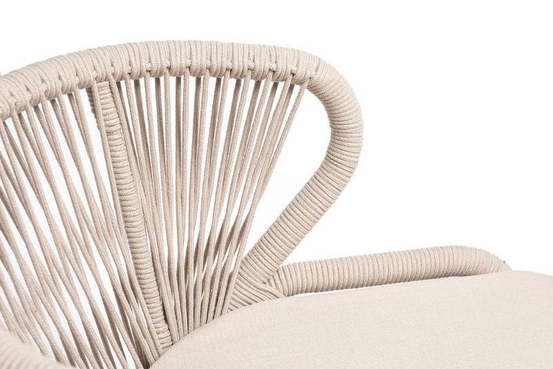 Обеденная группа Малага 4SIS на 4 персоны со стульями "Милан", каркас белый, роуп бежевый фото 7