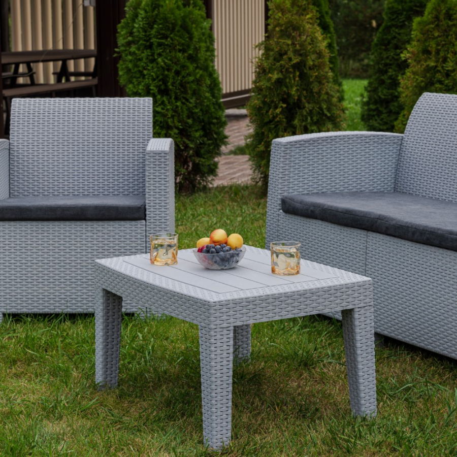 Обеденный комплект Lana M Royal Family из пластика, цвет светло-серый фото 3