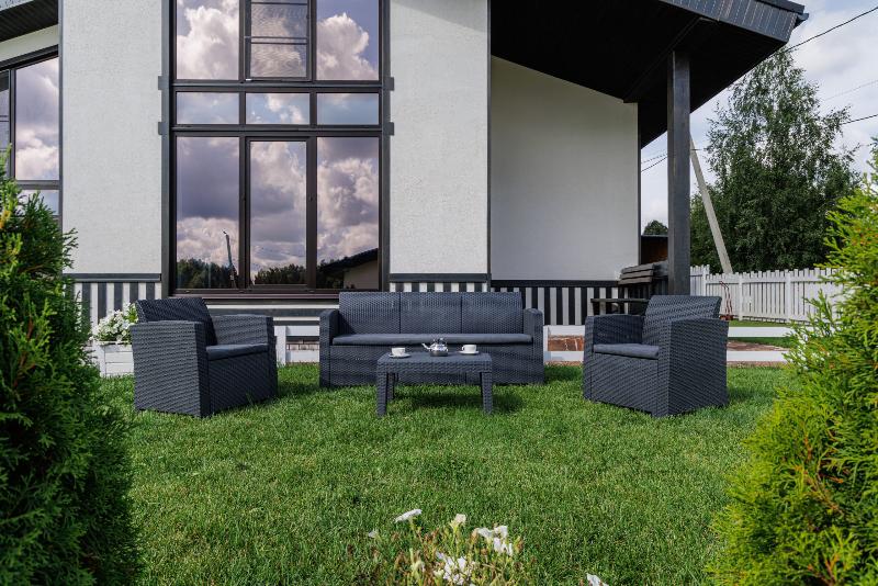 Обеденный комплект Lana M Royal Family из пластика, цвет графит фото 3