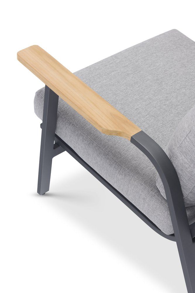 Комплект лаунж мебели Malmo Brafritid с 3-х местным диваном,антрацит/серый, алюминий фото 6