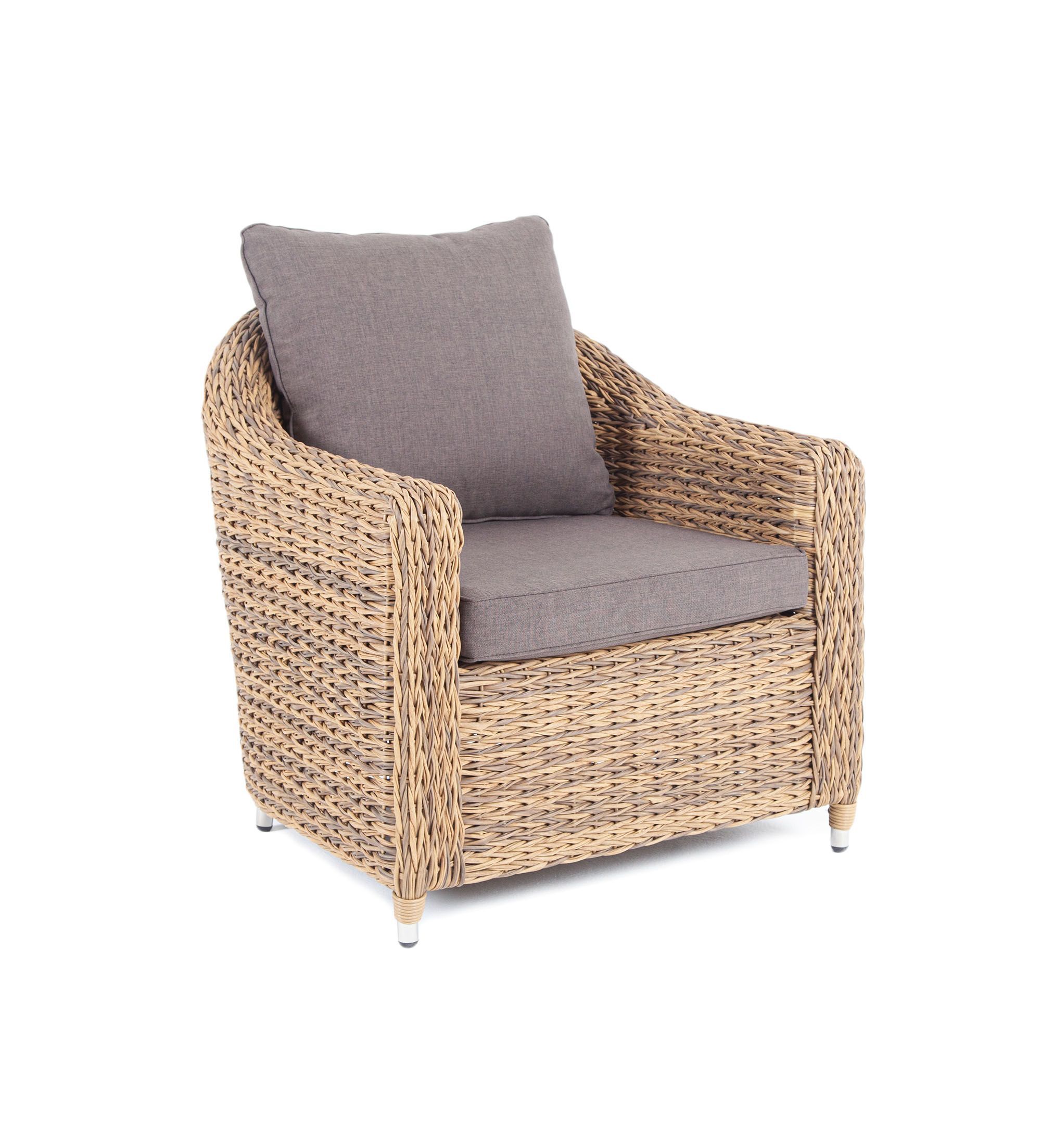 Кресло Кон Панна 4SIS из искусственного ротанга (гиацинт), цвет соломенный фото 3