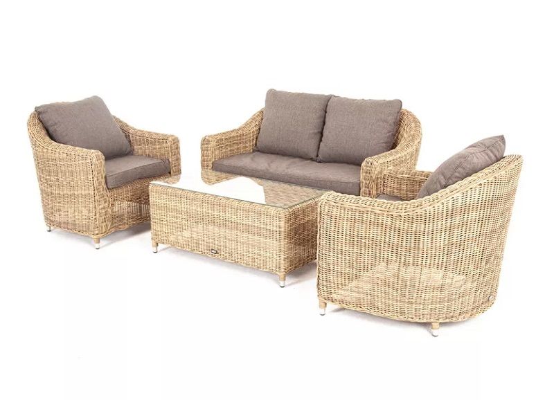 Лаунж-зона Кон Панна 4SIS из искусственного ротанга, цвет соломенный фото 1