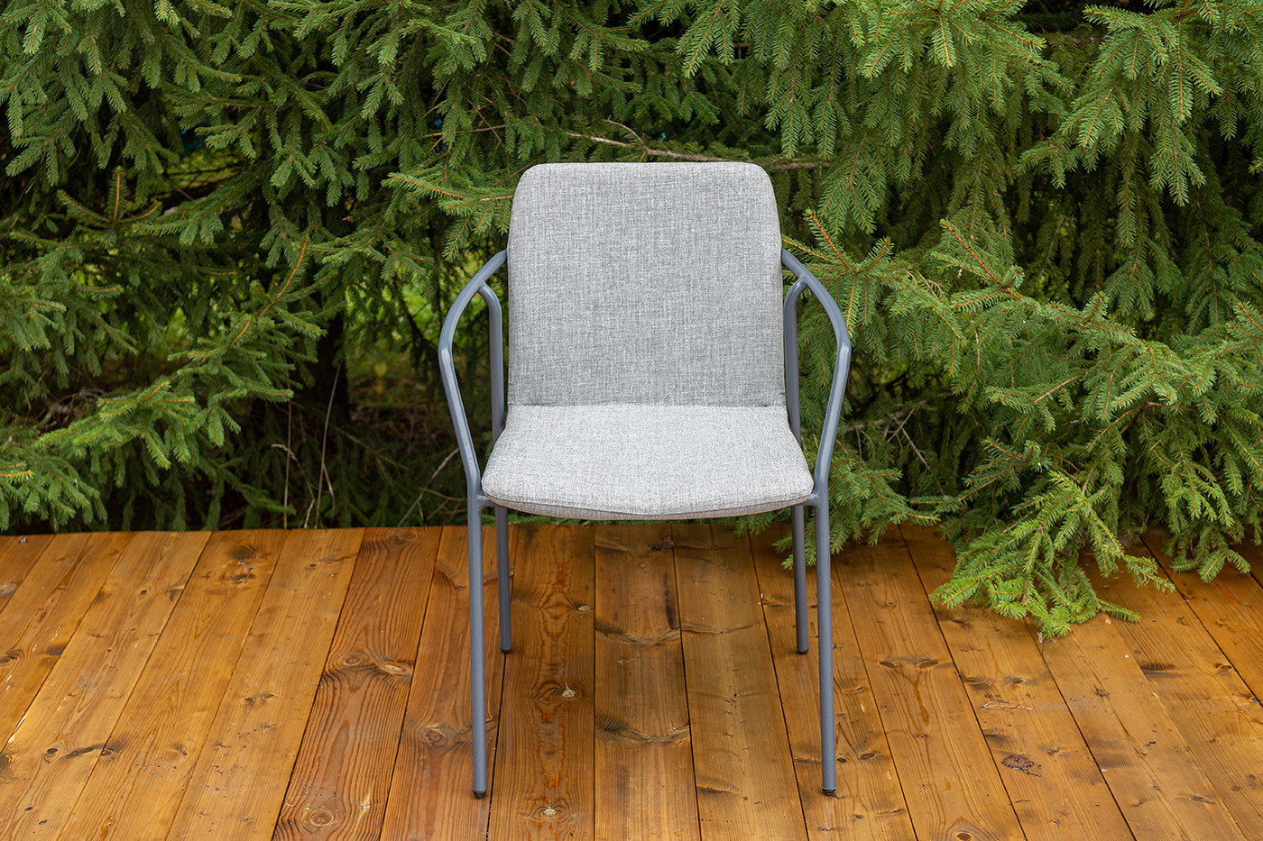 Марокко стул из текстилена nanotex, алюминиевый каркас, цвет серый фото 3