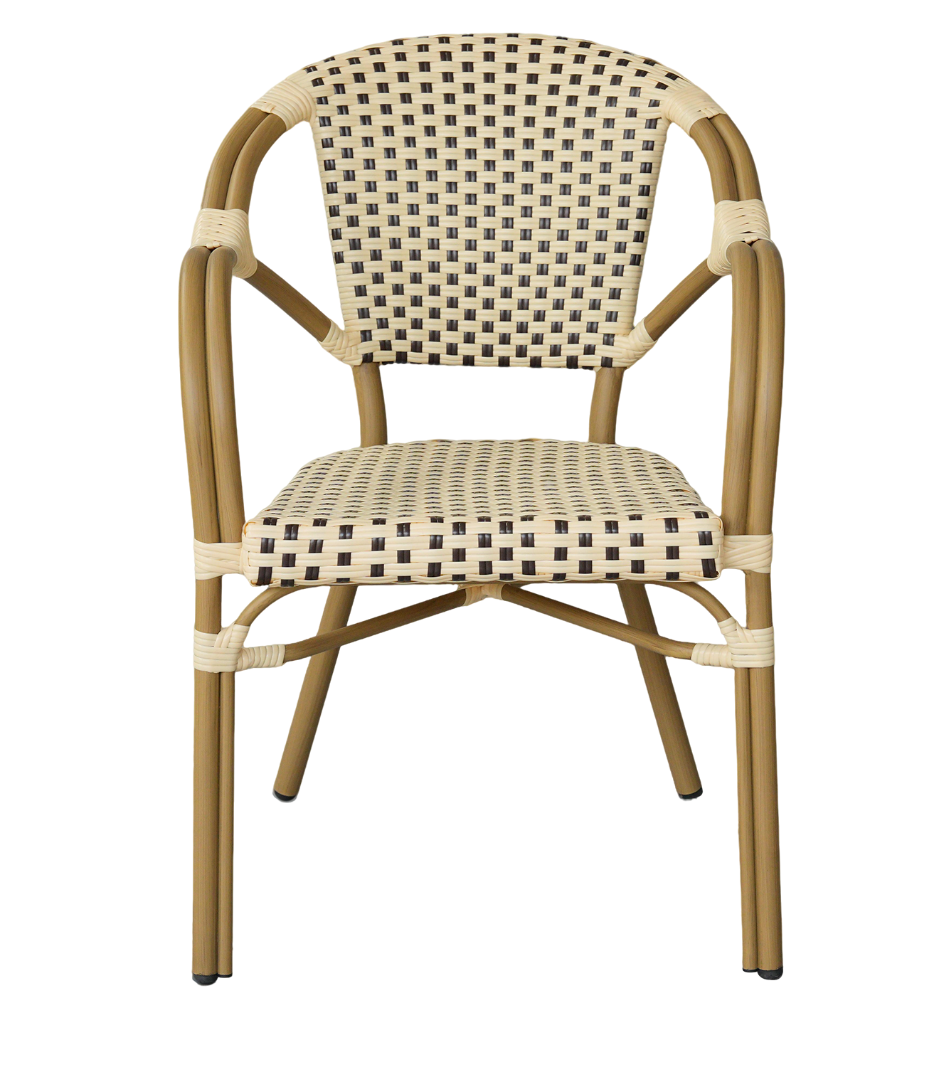 Кабри плетеный стул из искусственного ротанга, цвет бежево-коричневый фото 2