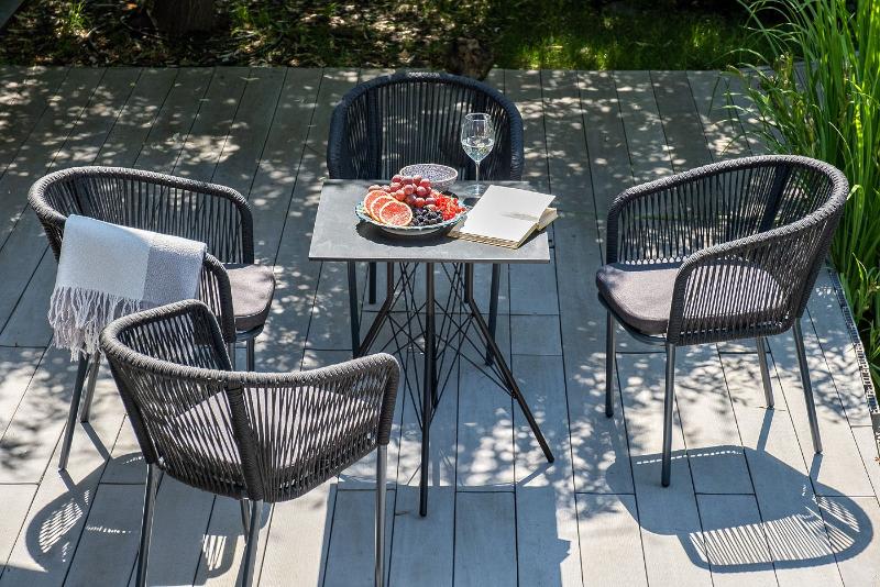 Обеденная группа Форли 4SIS на 4 персоны, квадратный стол, цвет "серый гранит" фото 2