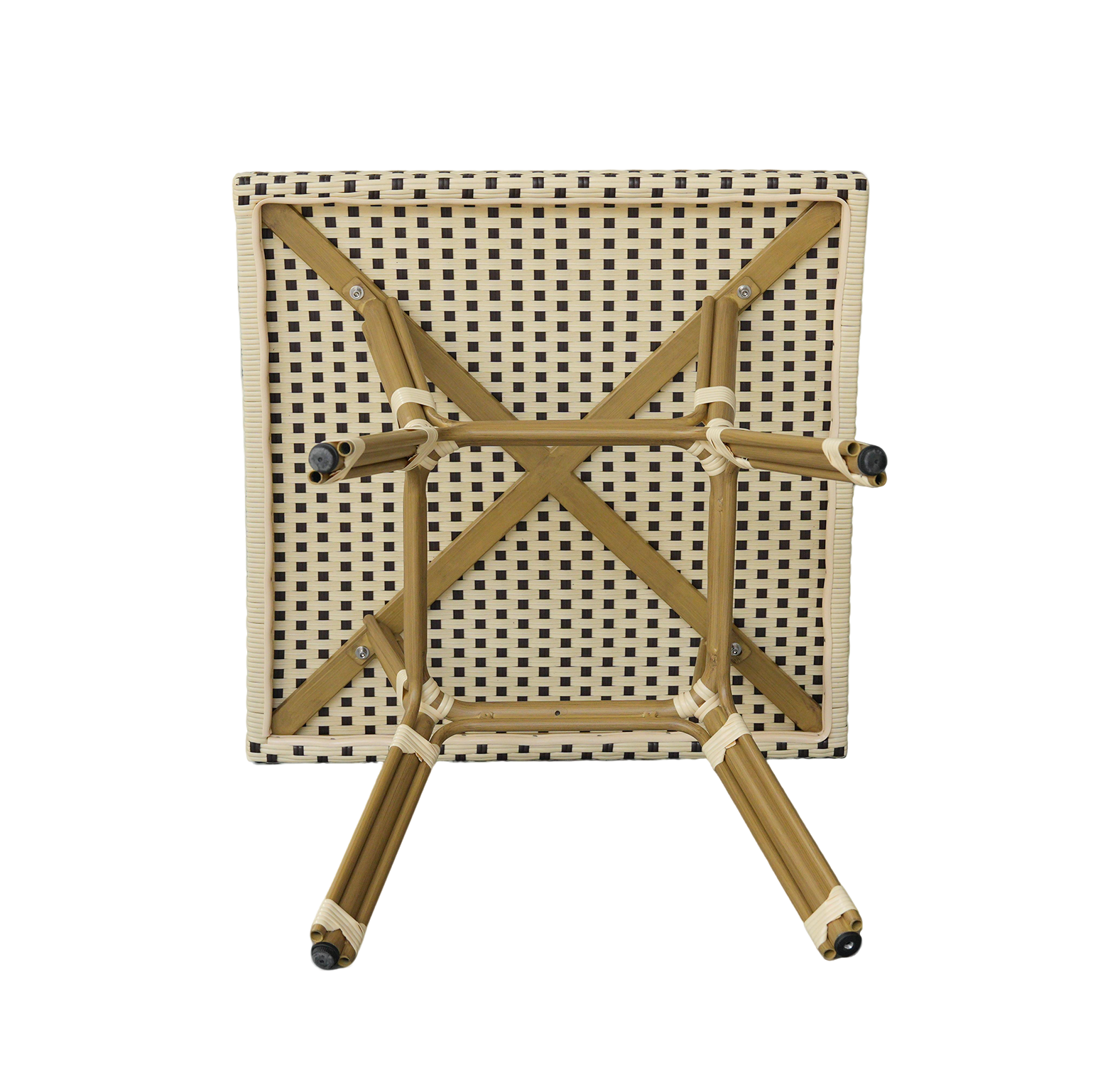 Кабри плетеный стол из искусственного ротанга, цвет бежево-коричневый фото 2