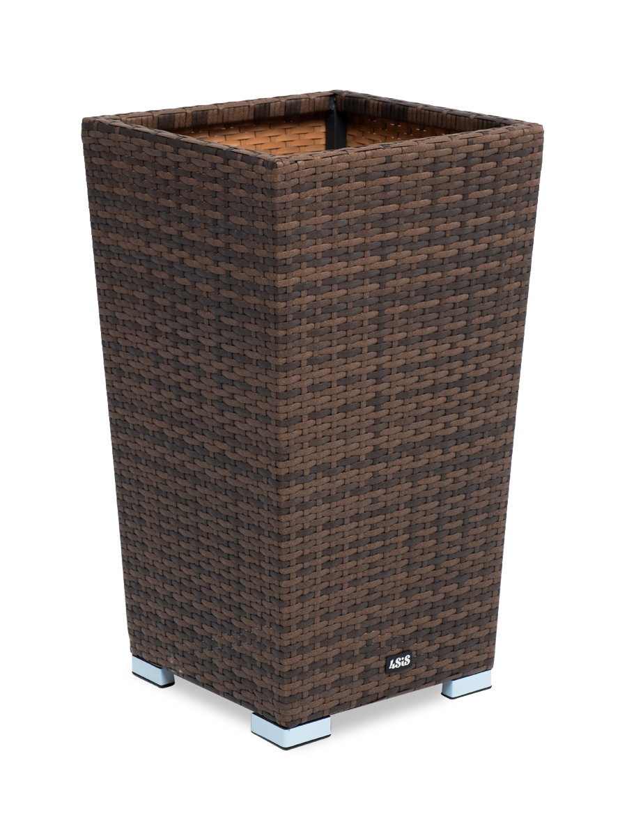 Капучино кашпо для цветов плетеное из искусственного ротанга, цвет коричневый фото 3