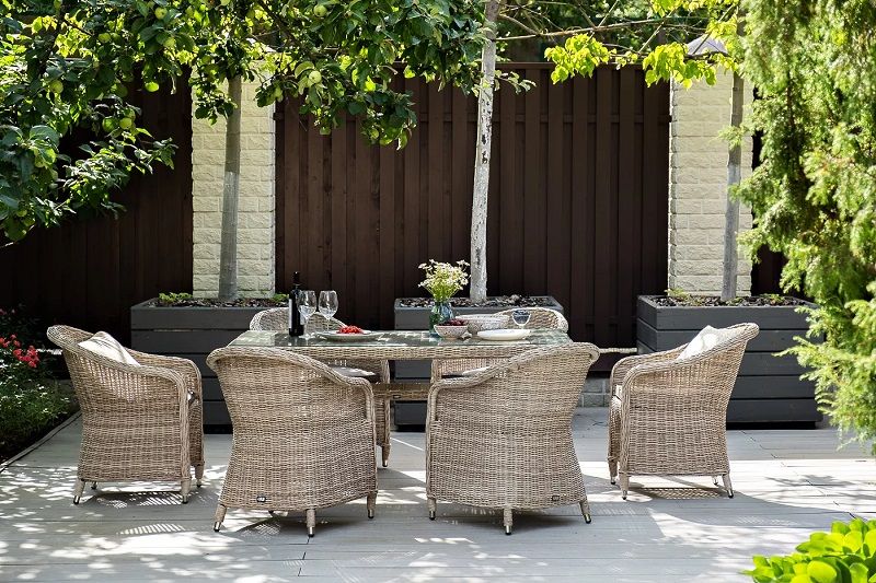 Обеденная группа Эспрессо 4SIS из искусственного ротанга, цвет бежевый фото 5