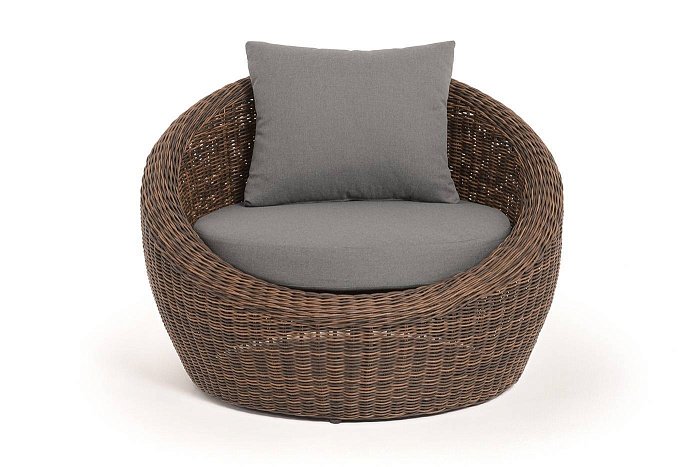 Кресло Барселона 4SIS из искусственного ротанга, цвет коричневый фото 2