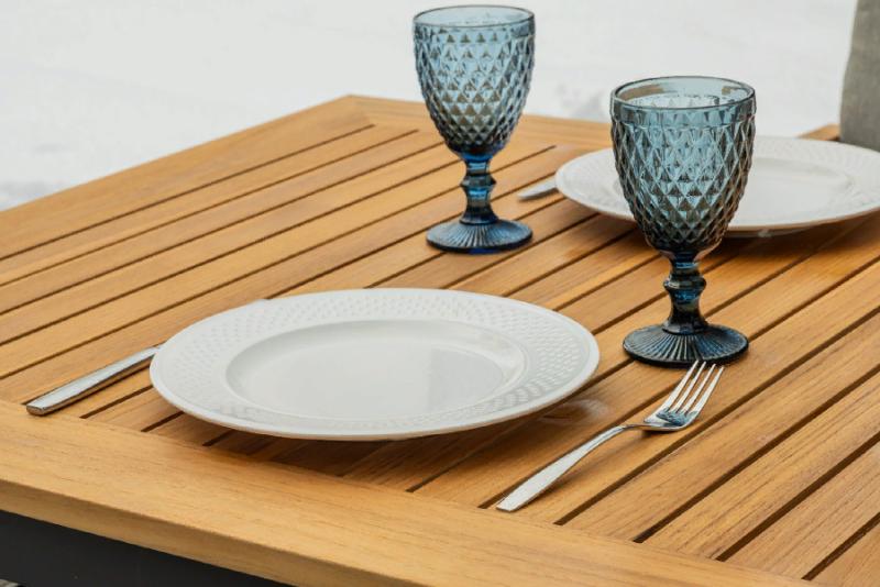 Обеденный стол Oscar Royal Family из алюминия со столешницей из тика фото 6