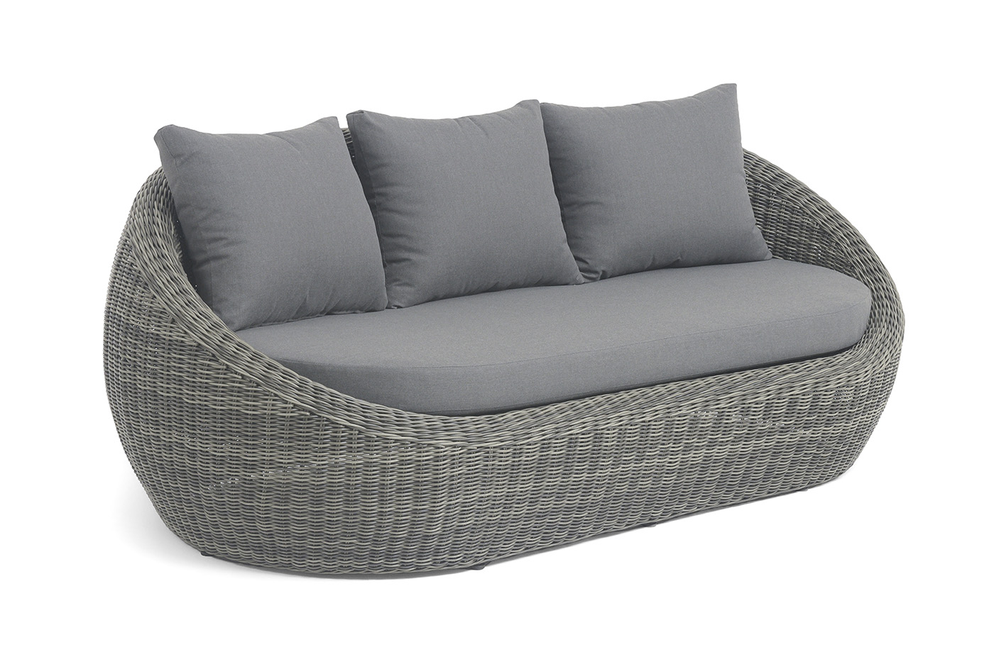 Барселона диван из искусственного ротанга трехместный, цвет графит фото 2