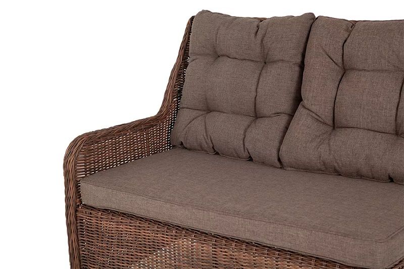 Диван модульный Бергамо 4SIS из искусственного ротанга, цвет коричневый фото 5