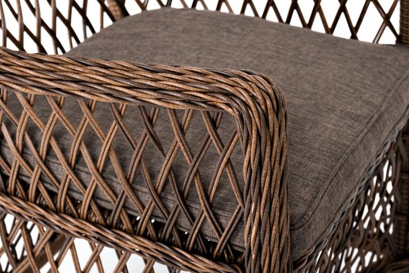 Обеденная группа Эспрессо-80 L 4SIS из искусственного ротанга, цвет коричневый фото 5