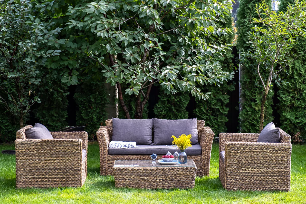 Лаунж-зона Капучино Сингл 4SIS из искусственного ротанга (гиацинт), цвет соломенный фото 2