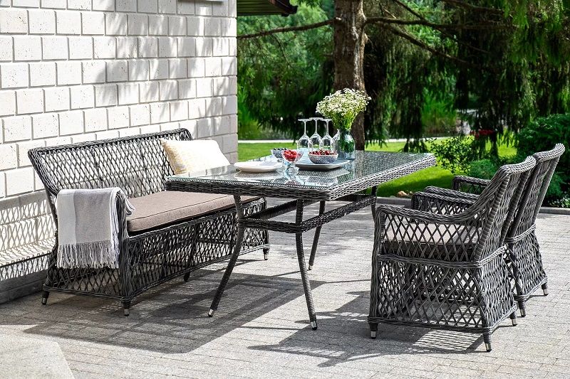 Диван двухместный Латте 4SIS из искусственного ротанга, цвет графит фото 7