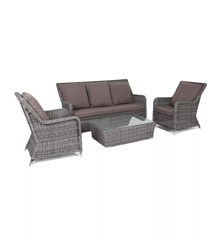 Лаунж-зона Гляссе 4SIS из искусственного ротанга, цвет графит фото 4