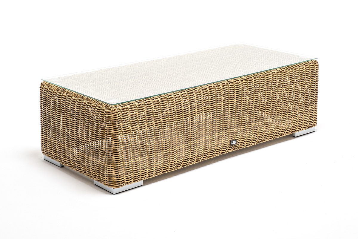 Боно журнальный столик из искусственного ротанга, цвет соломенный фото 3