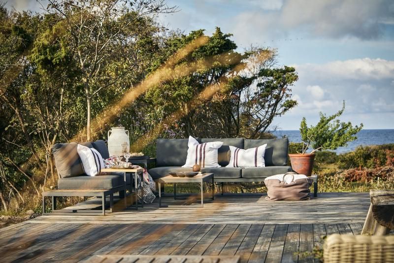 Кофейный стол Amal Brafritid антрацит/натуральный, алюминий/тик фото 2