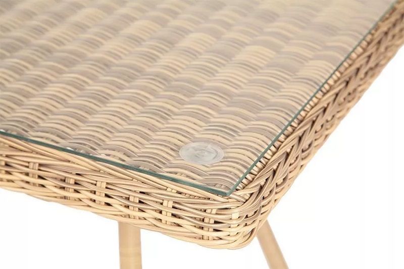 Плетеный стол Айриш 4SIS из искусственного ротанга, цвет соломенный фото 3